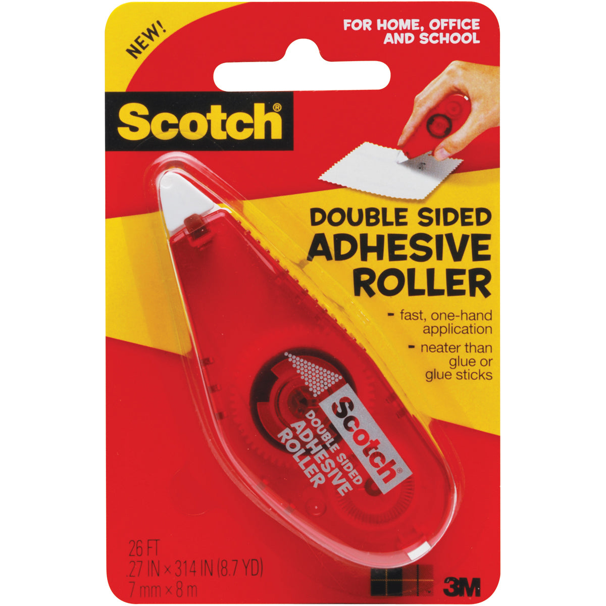 Scotch Double-Sided Adhesive Roller - .27"X8.7yd