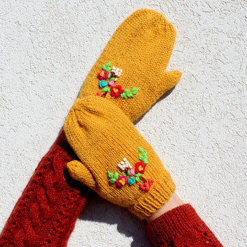 Floral Bouquet Mittens Gloves