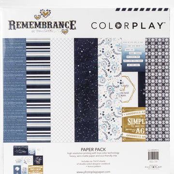 Photoplay Paper ColorPlay Collection Pack 12"X12" - Remembrance, 6 Designs/2 Each + Bonus