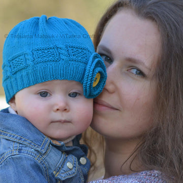 Azure Twist Flower Baby Hat