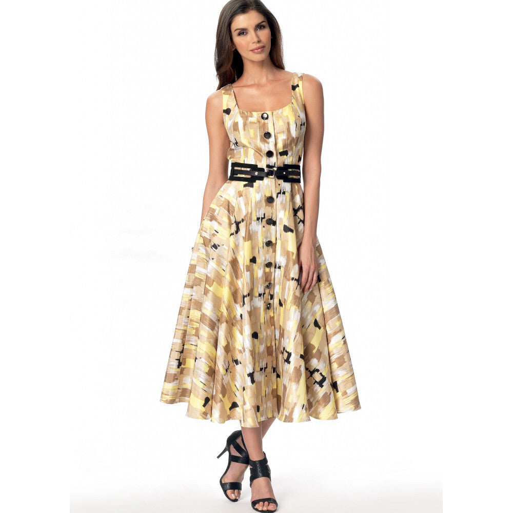 Vogue Misses' Button-Down, Flared-Skirt Dresses V9182 - Sewing Pattern