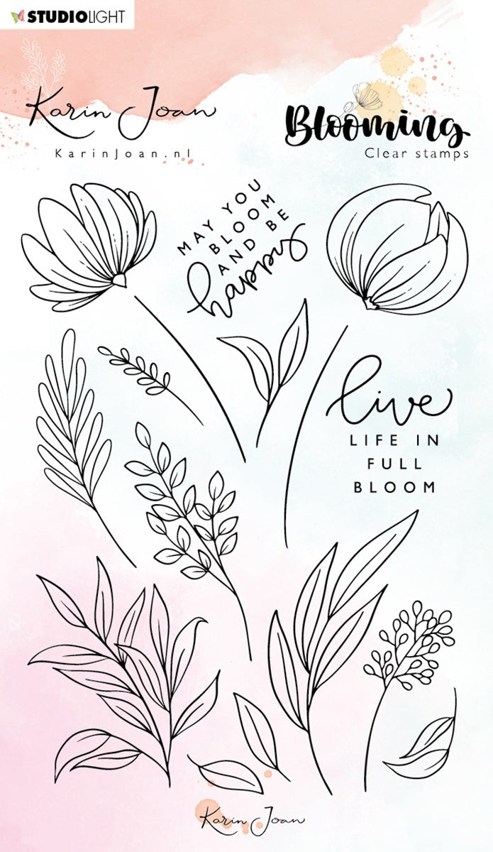 Studio Light Karin Joan Blooming Collection Clear Stamps - NR. 04