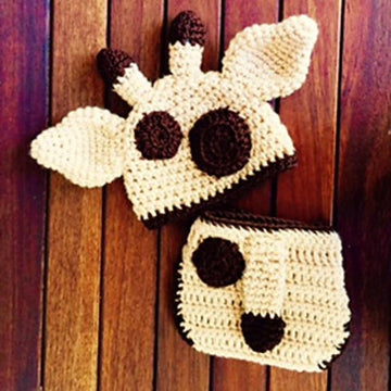 Baby Giraffe Hat Pants Diaper Cover - Bailey Set