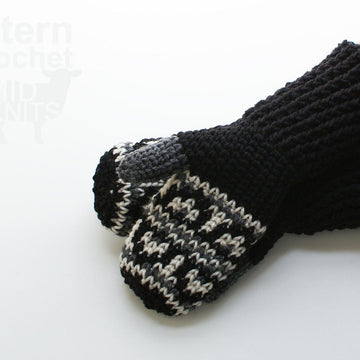 Fair Isle Crochet Hills Mittens (2016005)