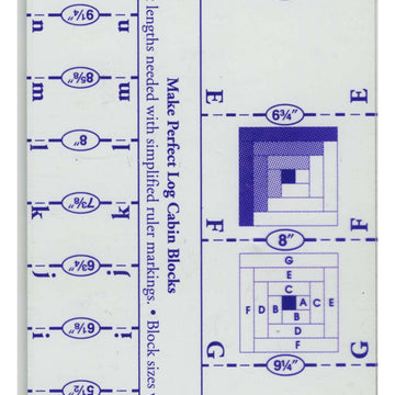Marti Michell Ruler My Favorite Log Cabin 5/8in-1.25in Quilting Template