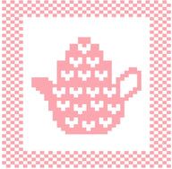 Mini Hearts Teapot Dishcloth