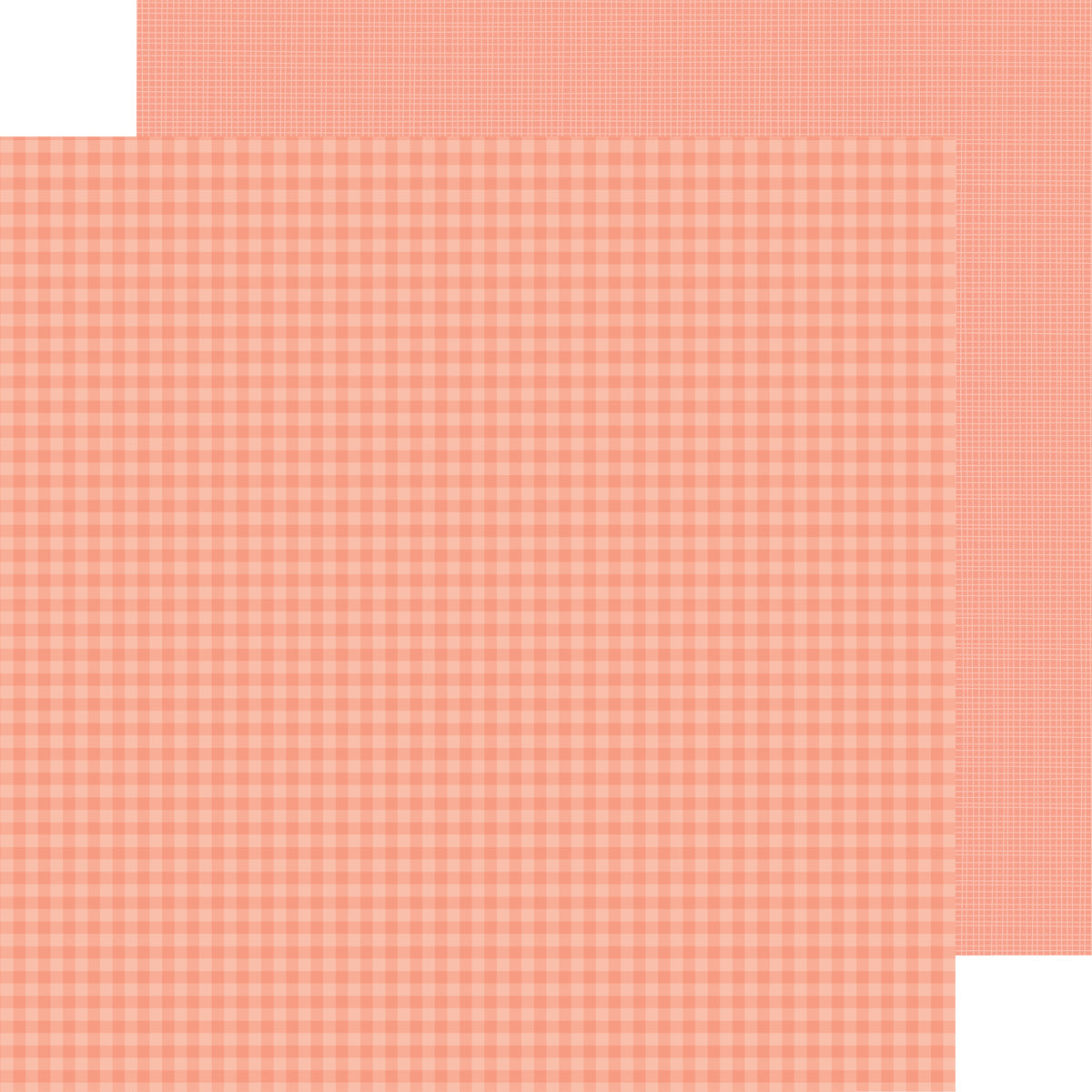 Doodlebug Petite Prints Gingham/Linen Cardstock 12"X12" 25/Pkg - Coral