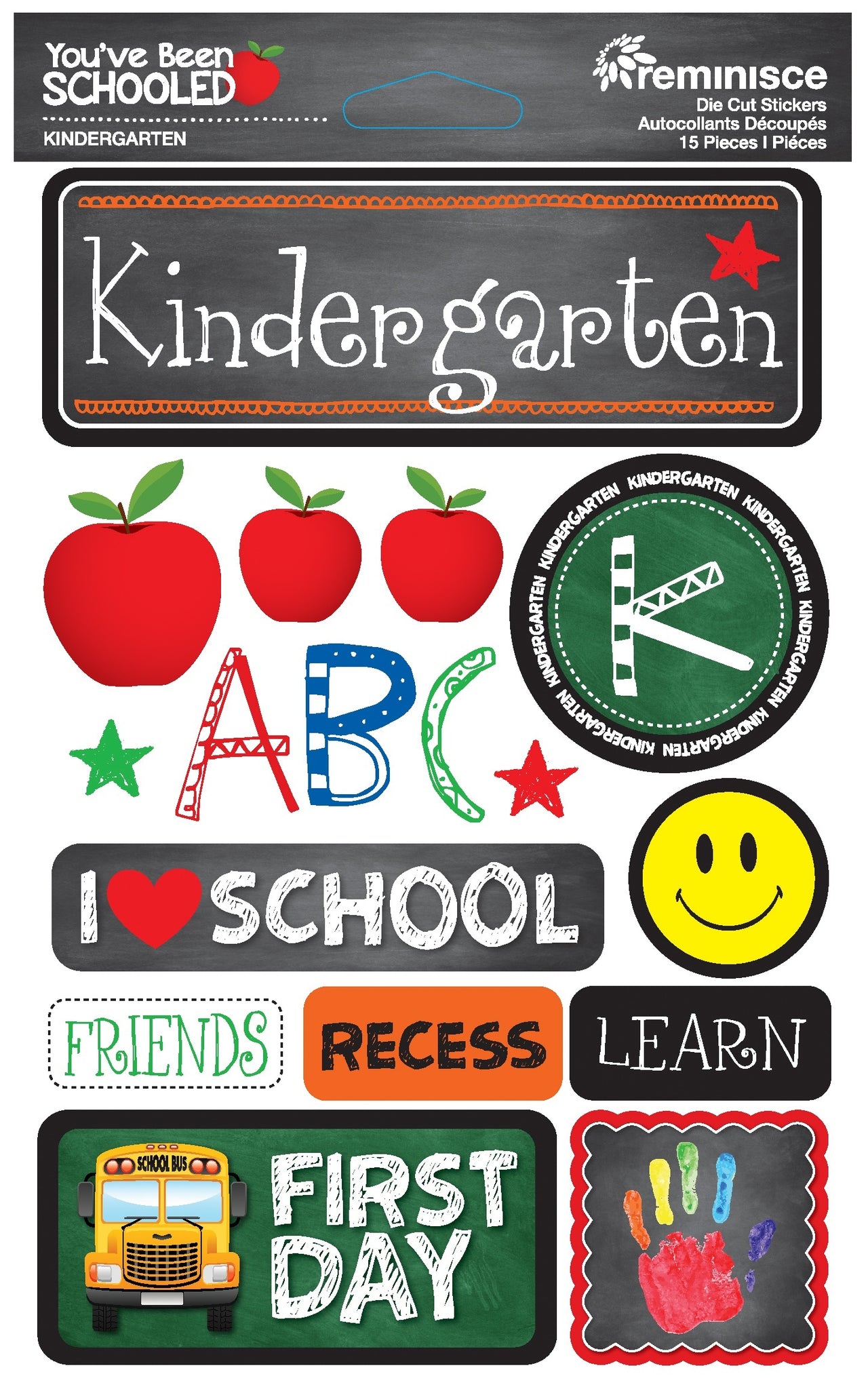 Reminisce You've Been Schooled 3D Dimensional Stickers - Kindergarten