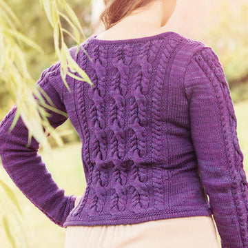 Amara Cabled Cardigan in SweetGeorgia Superwash DK - Downloadable PDF