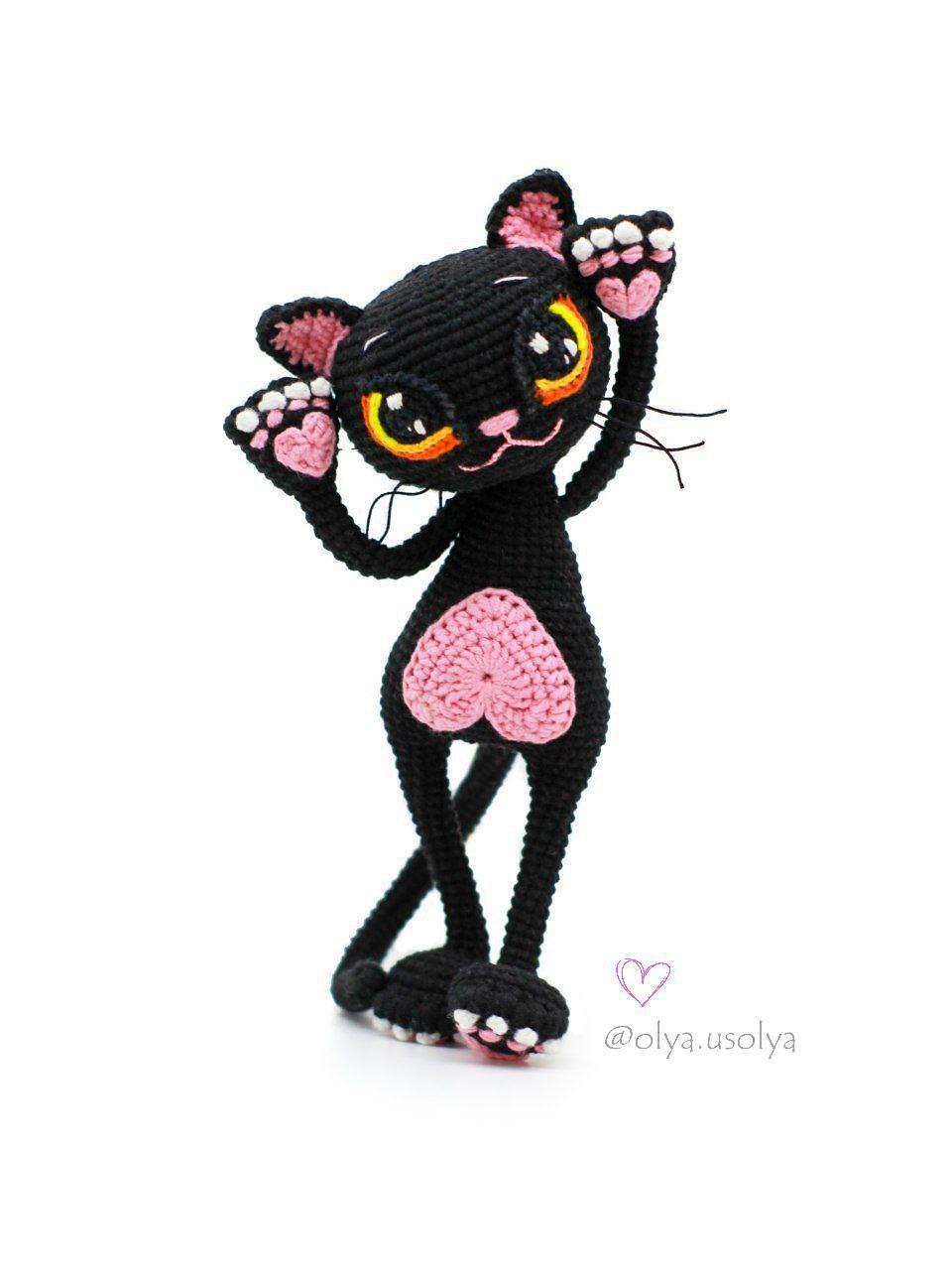 2in1: Pink Panther + Cat Lucienne + Eyes crochet pattern (PDF + 8 videos)