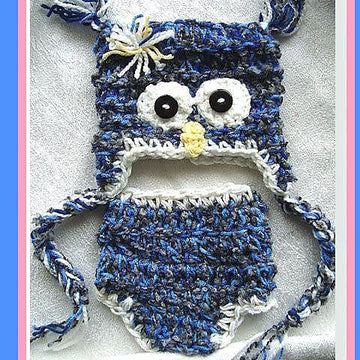 452 OWL HAT AND DIAPER COVER