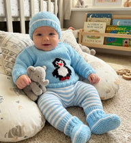 Penguin Sweater, Hat and Bootees