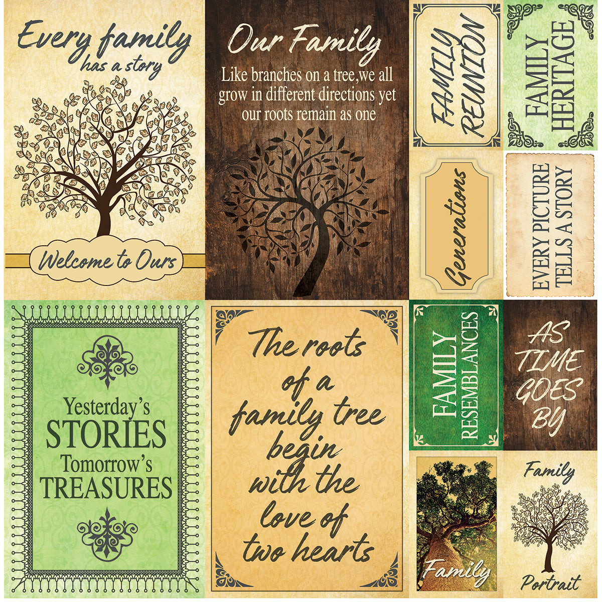 Reminisce Family Tree Poster Stickers 12"X12" - 466094