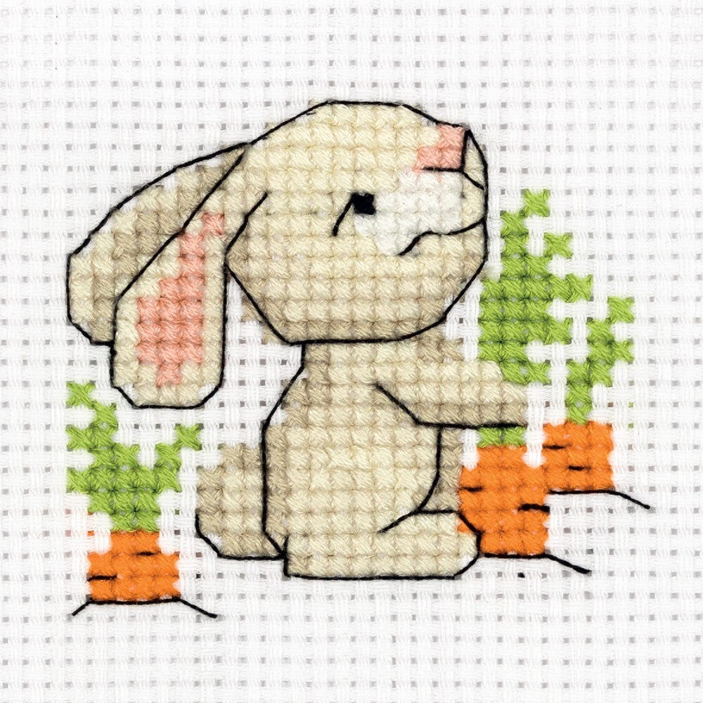 Klart White Rabbit Cross Stitch Kit - 9.5cm x 8.5cm