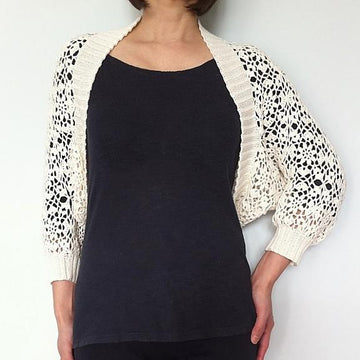 Clair - continuous motif shrug (crochet+knit)