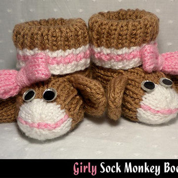 Sock Monkey Baby Booties