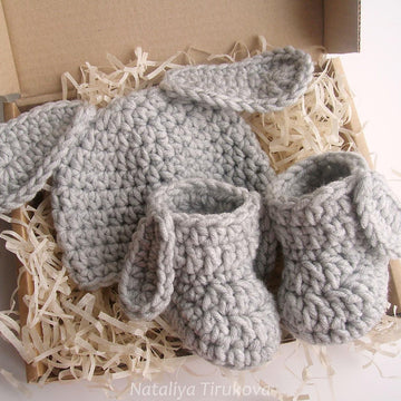 Bunny Baby Hat and Booties