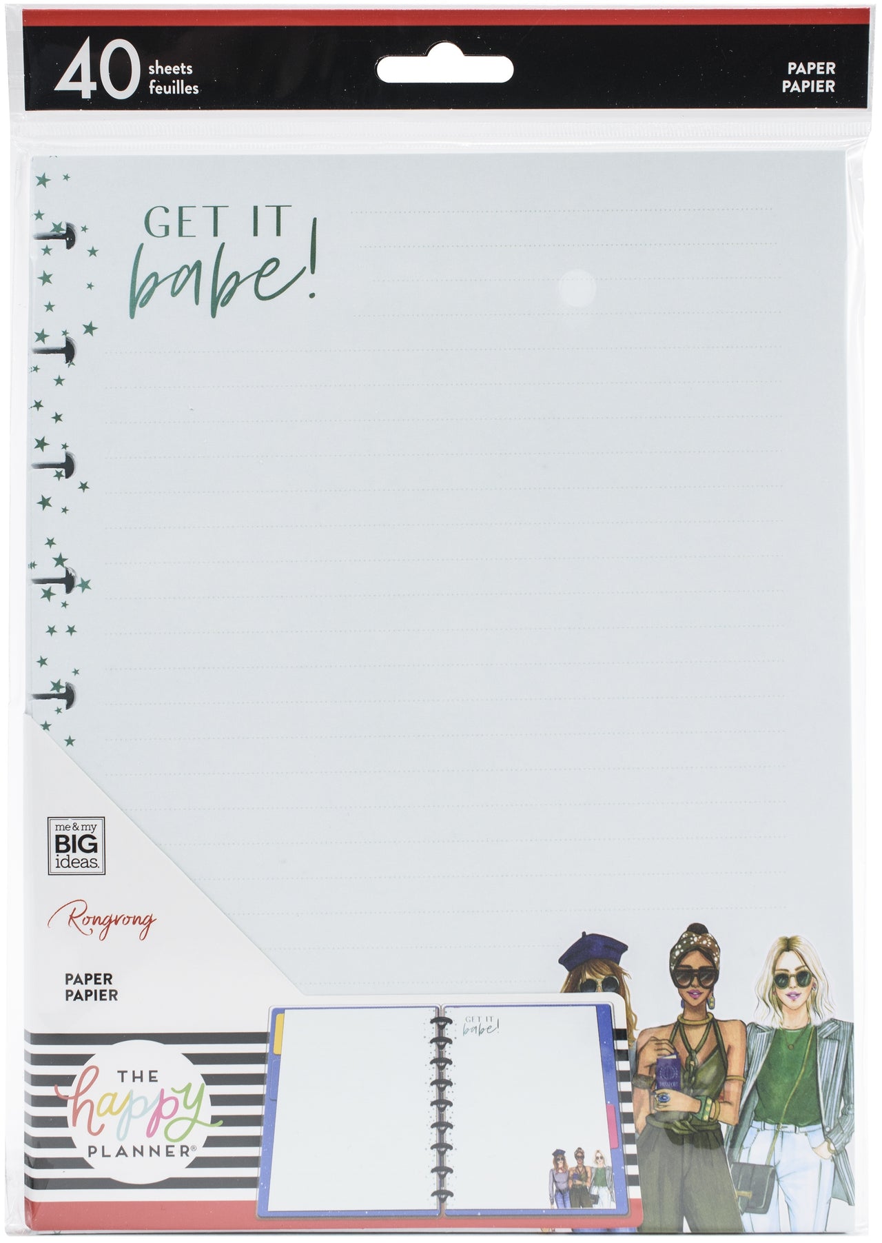 Happy Planner Fill Paper 9.25"X7" 40/Pkg - Get It Babe X Rongrong