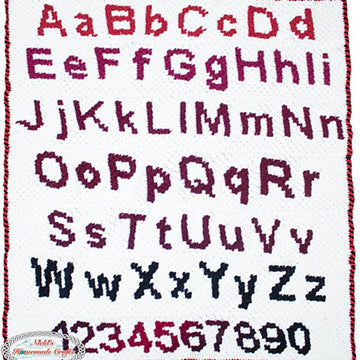 Alphabet & Numbers C2C Blanket