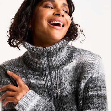 Quartz Zip Collar Jumper Knitting Pattern in Sirdar Jewelspun With Wool Chunky - Downloadable PDF
