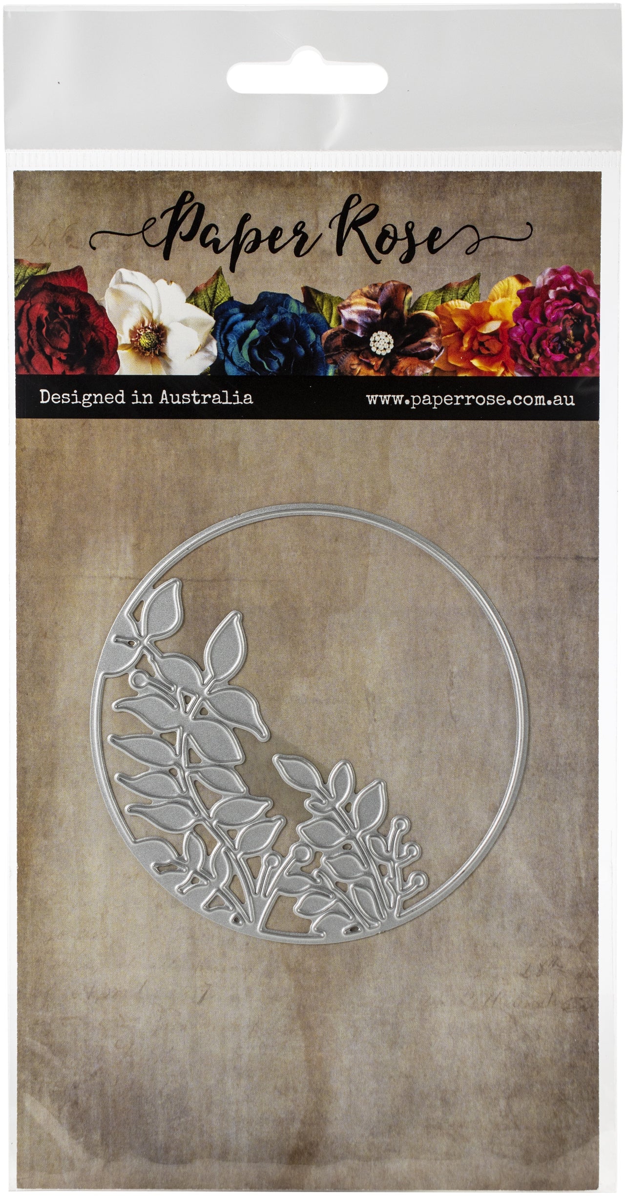 Paper Rose Dies - Leafy Circle 3.15"