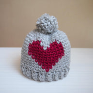 Heart beanie hat