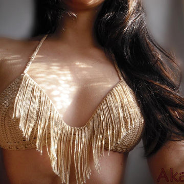 Crochet Bikini top with fringes _ M11