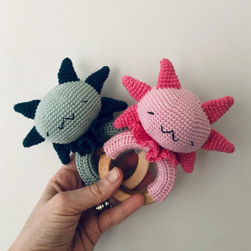 Crochet Axolotl Rattle