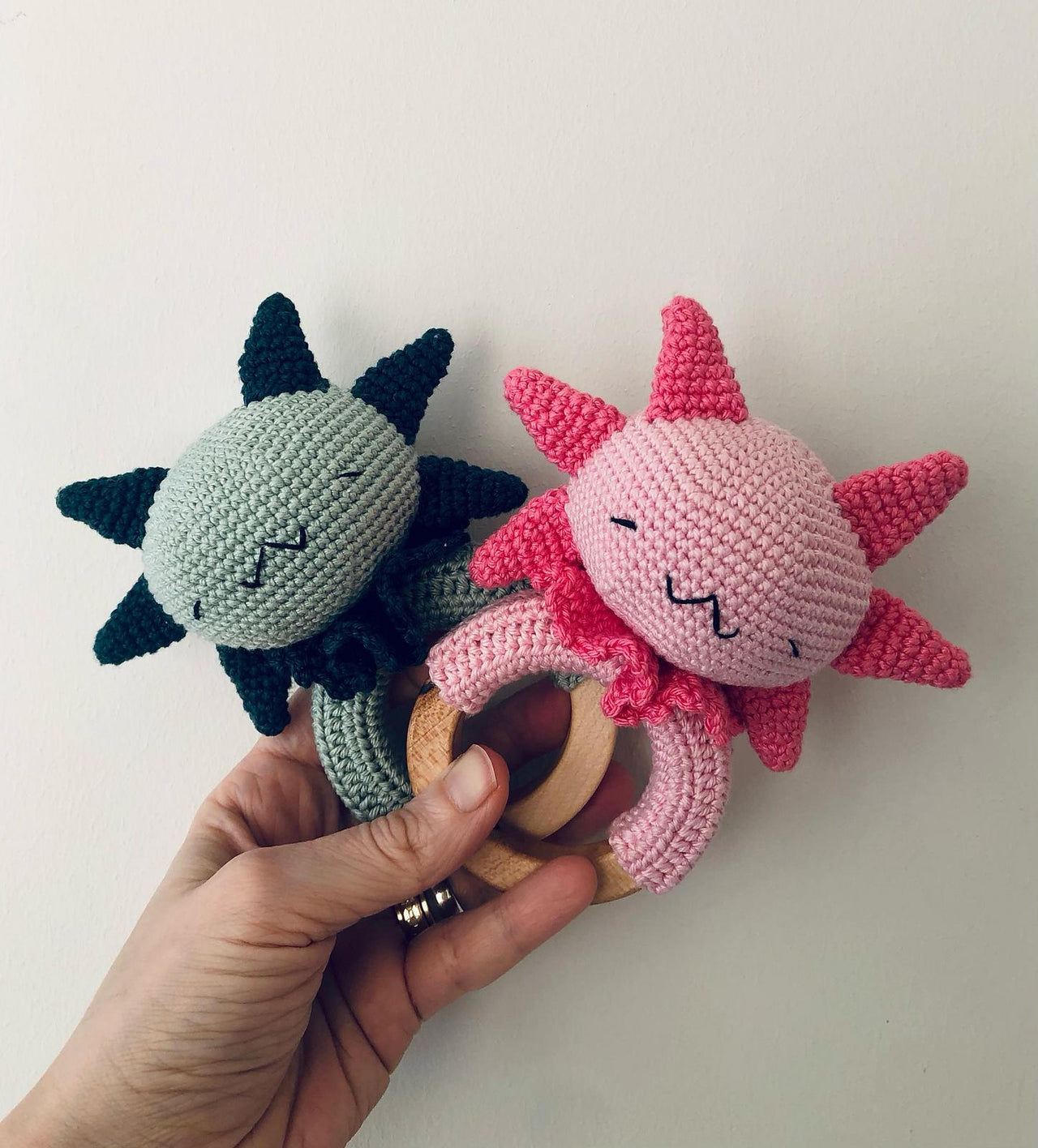 Crochet Axolotl Rattle