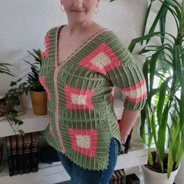Crochet elegant sweater for spring