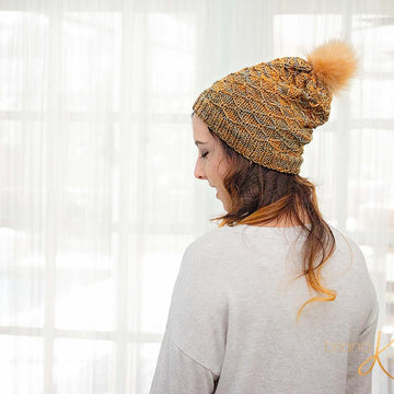 Quilted Lattice Knit Hat