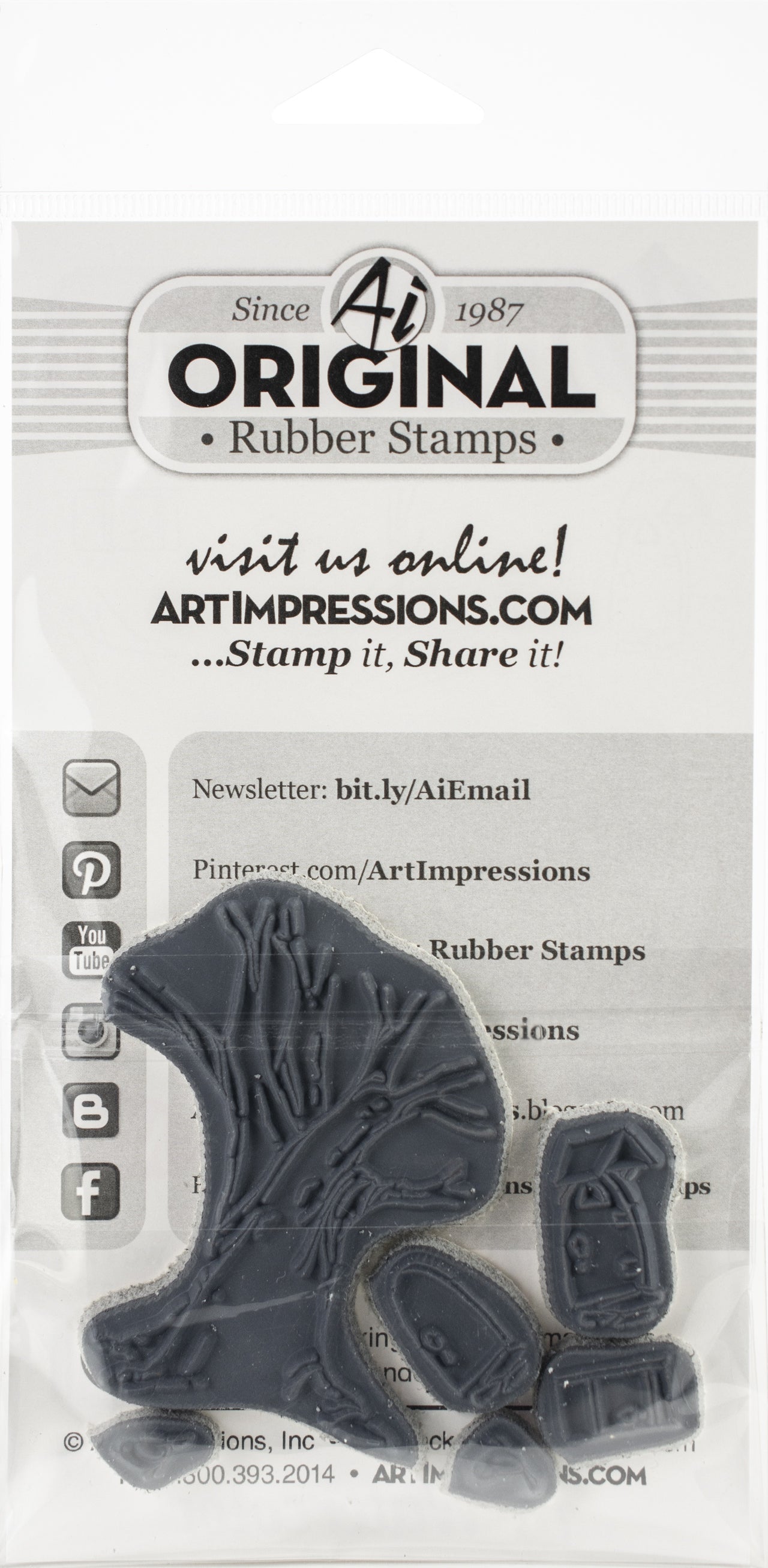 Art Impressions Watercolor Cling Rubber Stamps - Fairy Doors