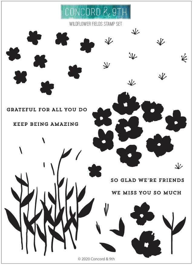 Concord & 9th Clear Stamps 6"X8" - Wildflower Fields