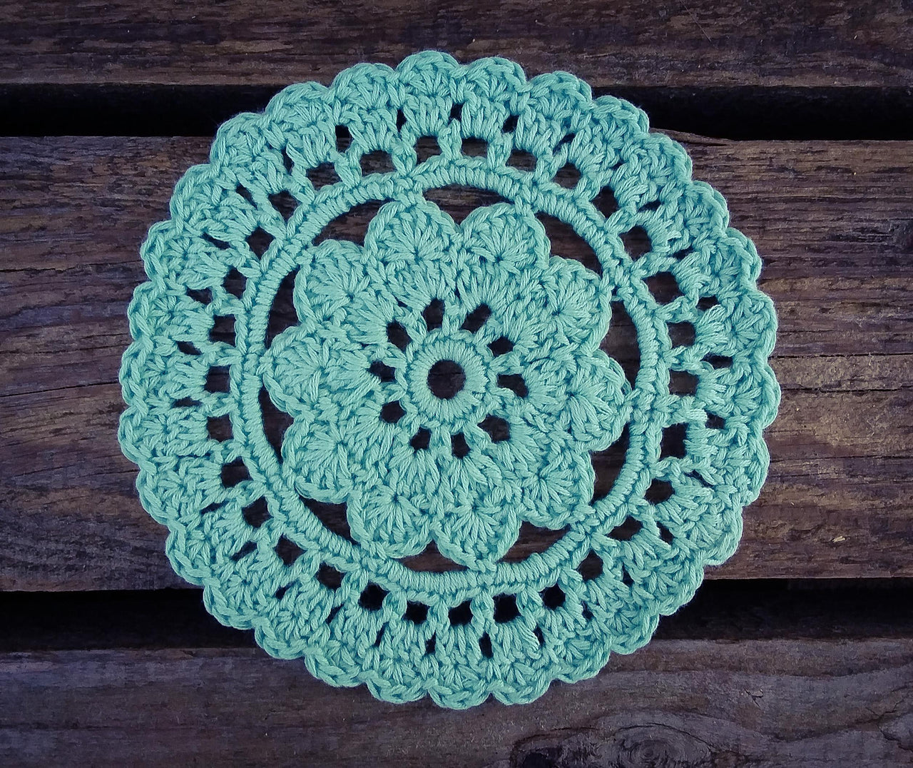 Flower Coaster Doily Written Pattern