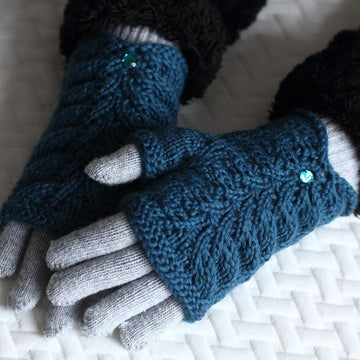 Leaf Lace Fingerless Mitts