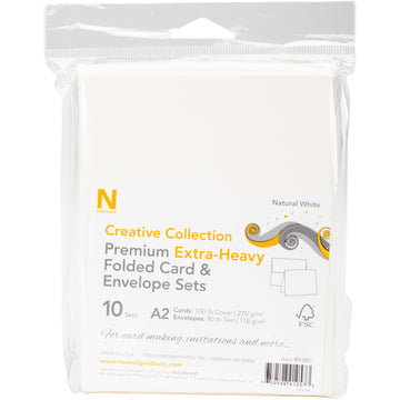 Neenah Paper Neenah A2 Heavy Weight Cards/Envelopes 10/Pkg - Natural White
