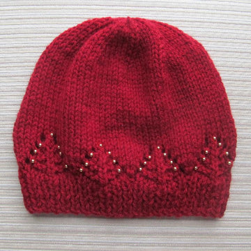Seamless Hat with Small Pine Trees in Size Adult