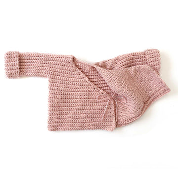 Size 1-3 months- NEO Crochet Crossed Baby Jacket