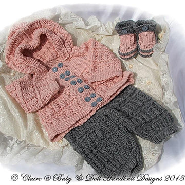 Hooded Jacket Set 16-22” doll/0-3m baby