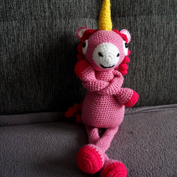 Crochet Pattern Long Legged Pink Unicorn Fluffy!