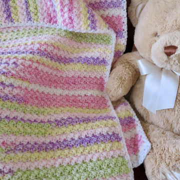 Soft & Sunny Baby Blanket- Lion Brand Baby Soft (DK Weight - Beginner Friendly)