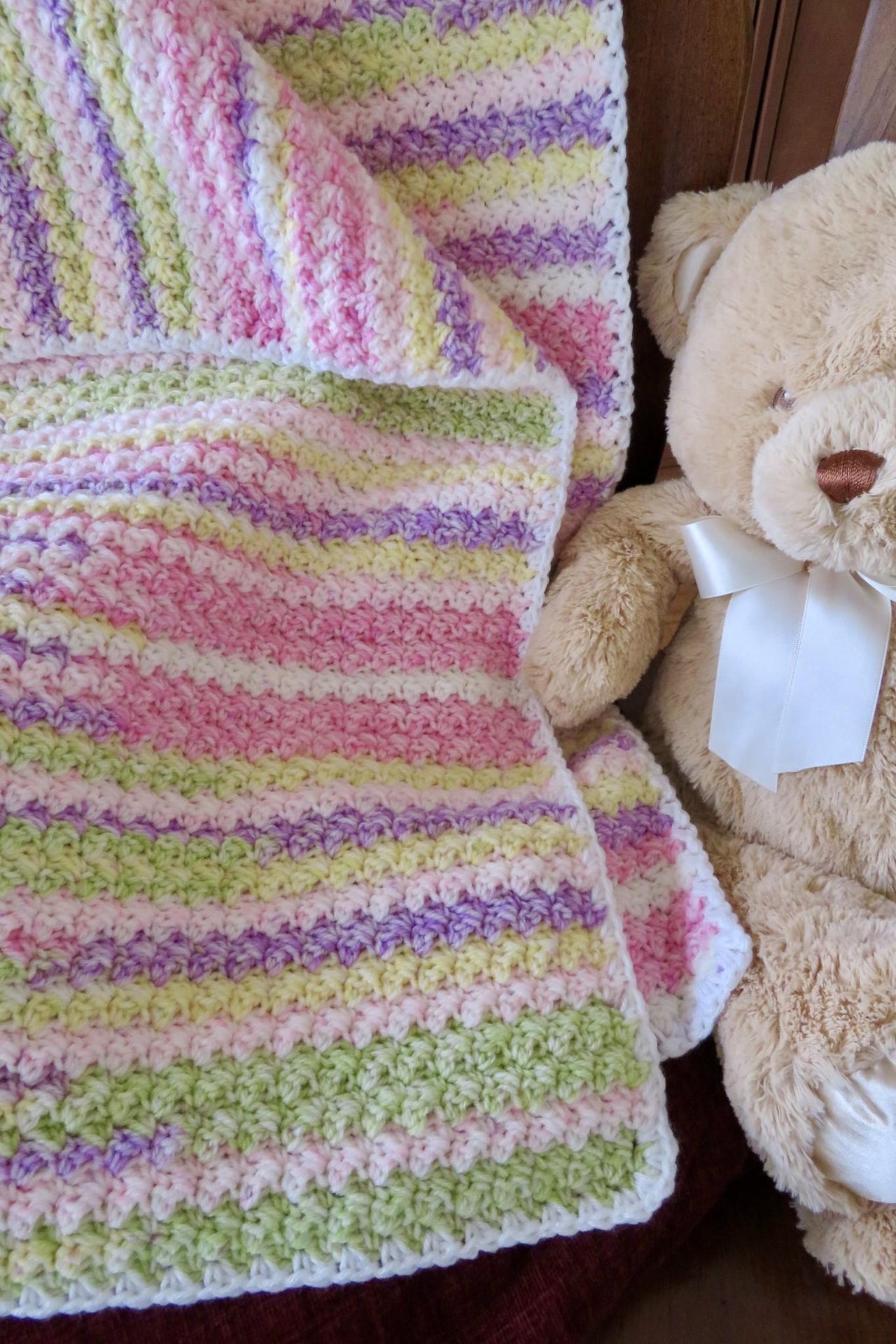 Soft & Sunny Baby Blanket- Lion Brand Baby Soft (DK Weight - Beginner Friendly)