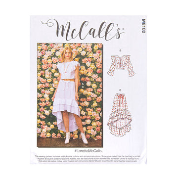 McCall's Misses' Button Front Top and Skirt M8102 - Sewing Pattern