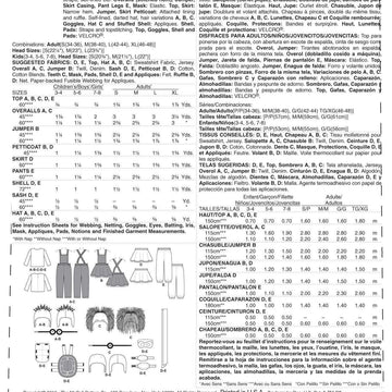 McCall's Adults'/Children's/Boys'/Girls' Costumes M7214 - Sewing Pattern