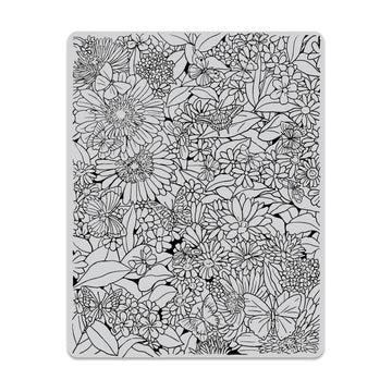 Hero Arts Cling Stamp 4.6"X5.88"-Butterfly Garden Background