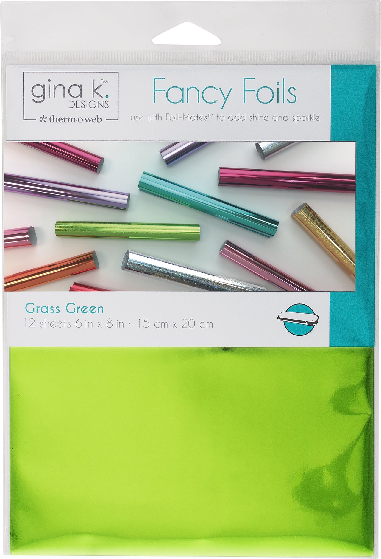 Therm O Web Gina K Designs Fancy Foil 6"X8" 12/Pkg - Grass Green