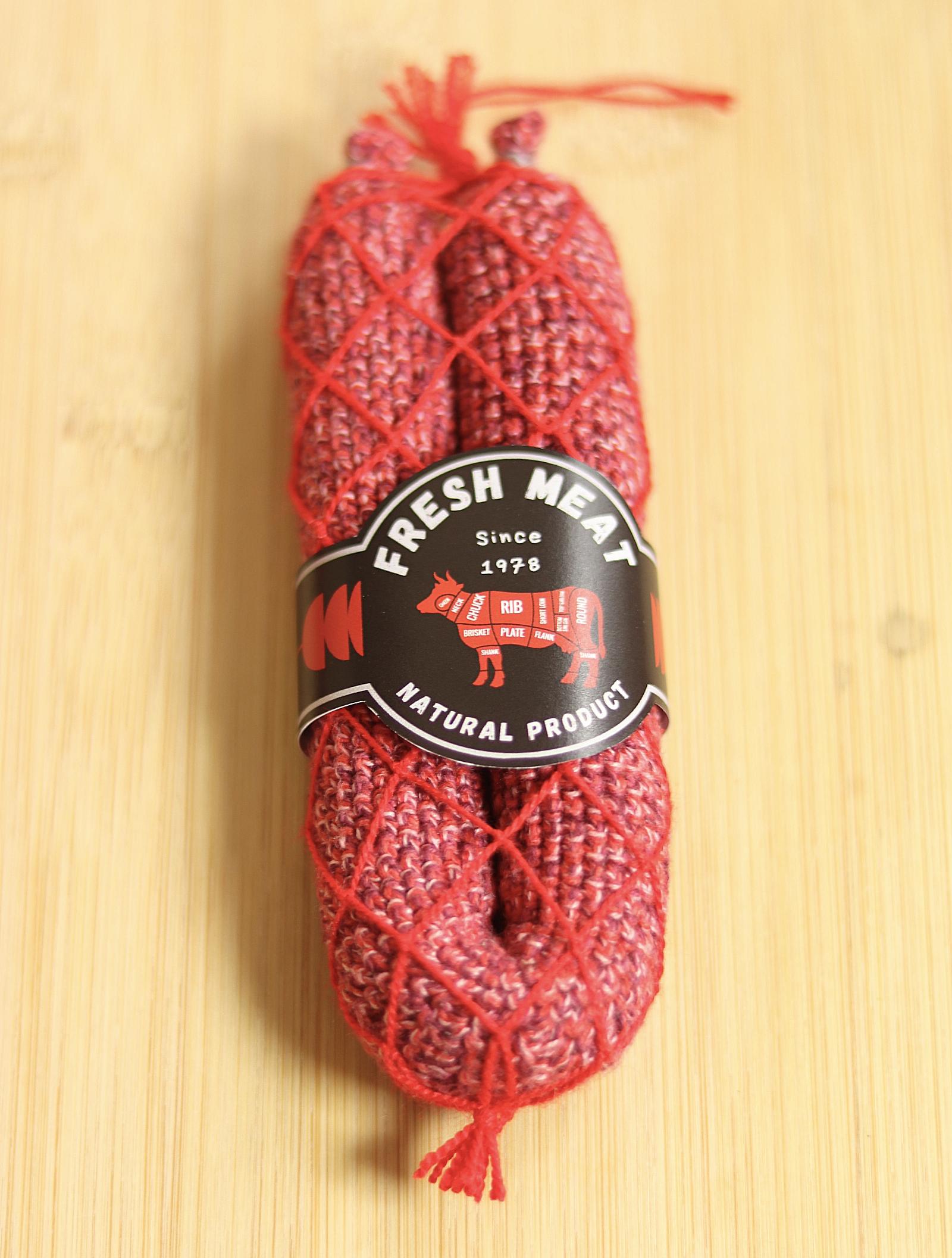 Crochet Sausage & Salami Amigurumi Pattern | Miniature Deli Meats (PDF Tutorial)
