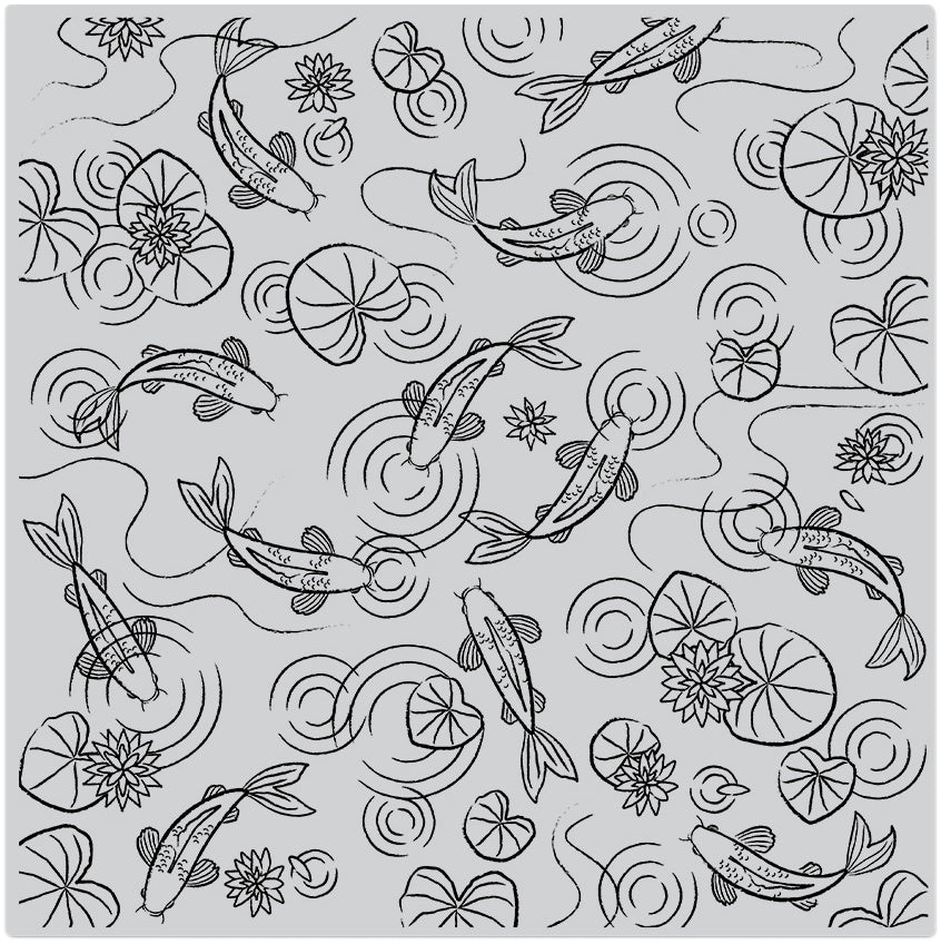Hero Arts Cling Stamps 6"X6" - Koi Pond Bold Prints