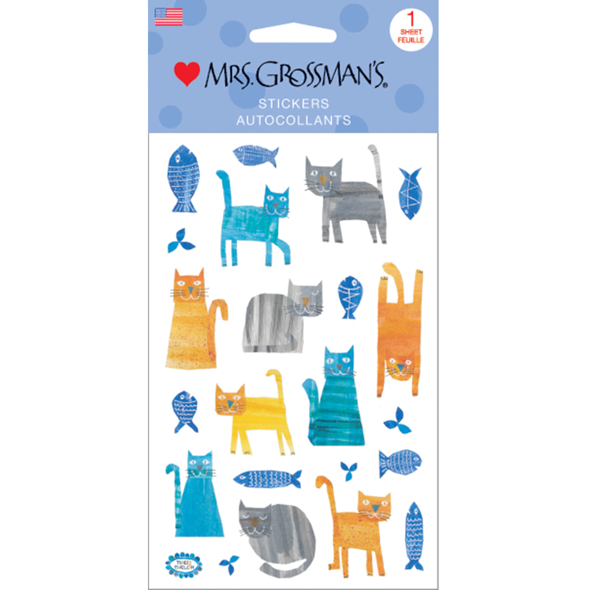Mrs. Grossman's Stickers - Collaged Cats