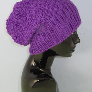 Chunky 2 Stitch Check Slouch Hat